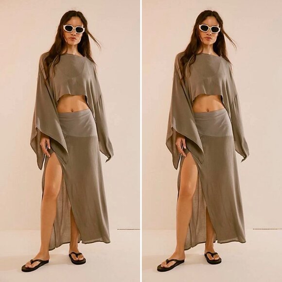 Free People Cass Set in Aven Gris Medium NWT - Picture 1 of 10